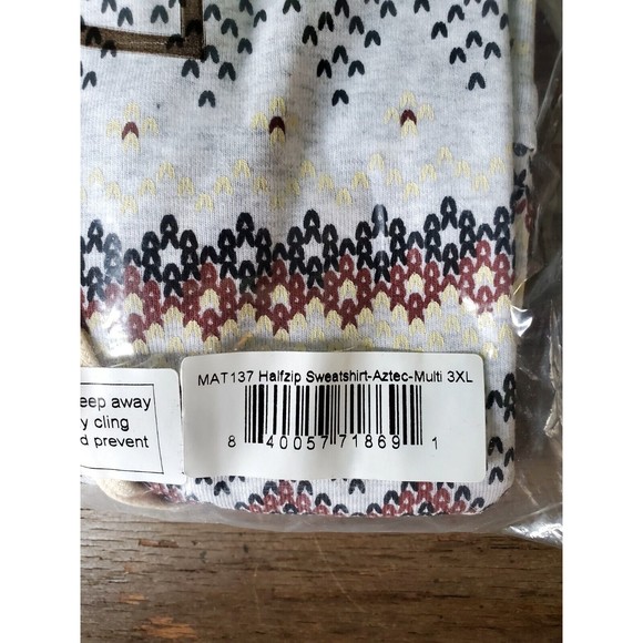 NWT Ampersand Ave Womens Half Zip Multi Aztec Single Hood Sweatshirt Hoodie 3XL - Picture 3 of 5